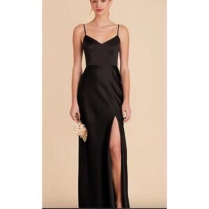 Birdy Gray Jay Satin Black Maxi Dress Size M